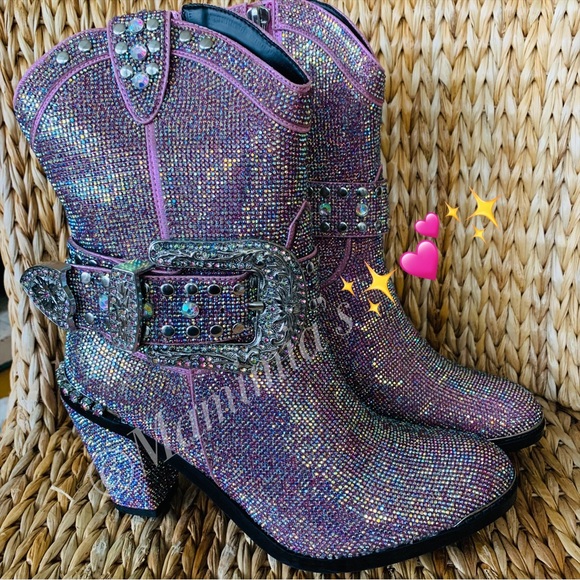 New Sheriff Shine Mauve Western Cowboy Boots - Picture 1 of 11